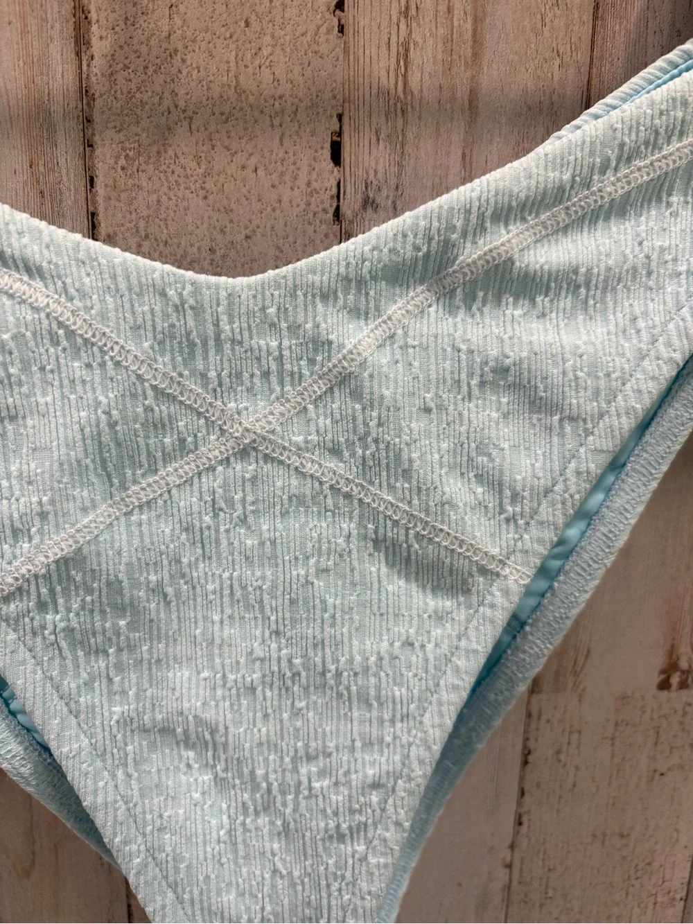 Frankies Bikinis Enzo Bikini Bottoms Cloud Burst Blue Large Cheeky Sexy Resort